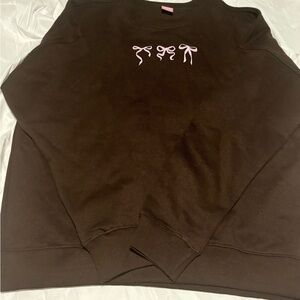 Brown Sweater with Pink Accents